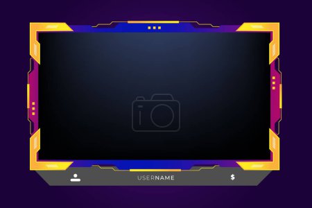 Illustration for Twitch overlay gamer and streamer border  concept - Royalty Free Image