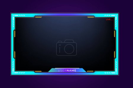 Twitch overlay gamer and streamer border  concept