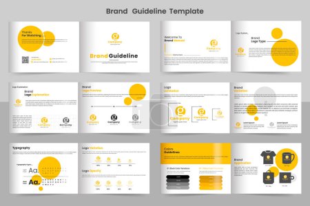 Corporate brand  Guidelines template. Brand Identity presentation. Logo Guide Book. Logo type idea