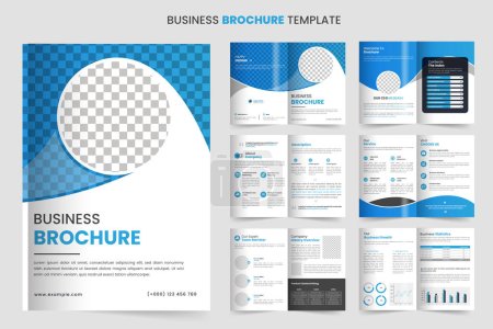 Illustration for Company profile brochure design, minimal multipage business brochure template design, annual report, corporate company profile, editable template layout - Royalty Free Image