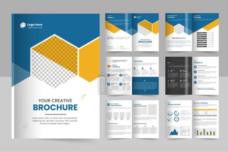 conception de brochure de profil d'entreprise, conception de modèle de brochure d'entreprise multipage minimale, rapport annuel, profil d'entreprise, mise en page de modèle modifiable