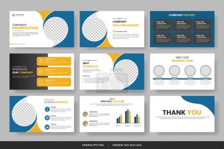 Illustration for Vector corporate business presentation project proposal template, profile design, project report, corporate profile - Royalty Free Image