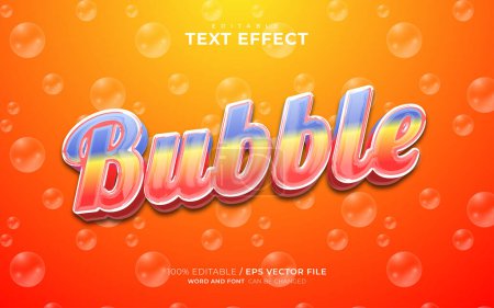 Illustration for Bubble 3d Editable Text Effect - Royalty Free Image