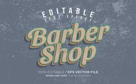 Téléchargez les illustrations : Barber Shop Vintage Effet de texte modifiable - en licence libre de droit