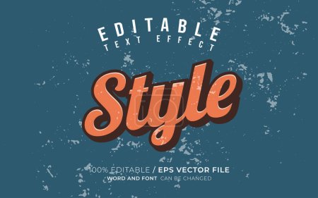 Illustration for Editable Vintage Style Text Effect - Royalty Free Image