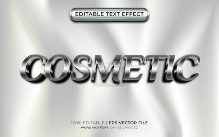 Ilustración de Efecto de texto editable en 3D cosmético plateado - Imagen libre de derechos