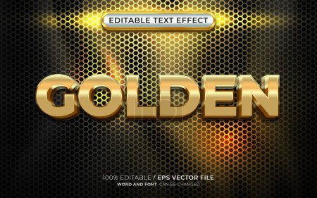 Illustration for Bold Text Style Effect 3D Elegant Gold Color - Royalty Free Image