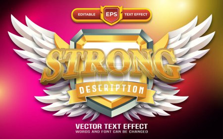 Illustration for Strong 3d game logo with editable text effect - Royalty Free Image