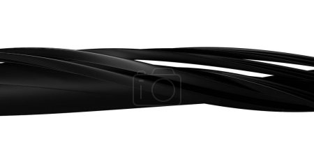 Foto de Negro Curva de metal trenzado aislado ondulante r Aislado abstracto dramático moderno lujo 3D renderizado elementos de diseño gráfico fondos Ilustración 3d de alta calidad. - Imagen libre de derechos
