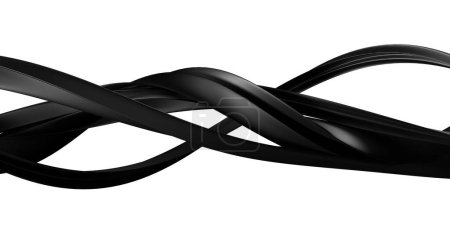 Foto de Alambre metálico trenzado fractal negro abstracto dramático moderno lujo 3D renderizado elementos de diseño gráfico fondos Ilustración 3D de alta calidad. - Imagen libre de derechos