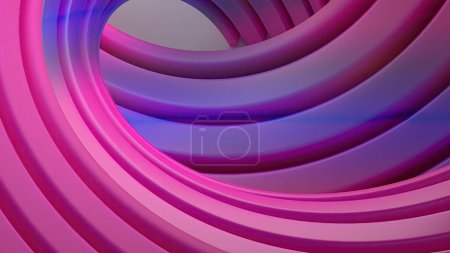 Rosa und lila Spirale organische Kurve Abstraktes, dramatisches, modernes, luxuriöses, luxuriöses 3D-Rendering Grafikdesign-Element Hintergrundmaterial Hochwertige 3D-Illustration.