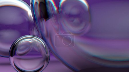 Foto de Graphic design elements of 3D Rendering with a graphic, dramatic, modern luxury of the purple background of the glass and the spherical body High quality 3d illustration. - Imagen libre de derechos