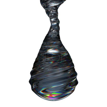 Foto de Transparente oscuro retorcido gota de agua goteo agua agua dulce agua limpia diseño gráfico elemento material alta calidad 3d ilustración. - Imagen libre de derechos