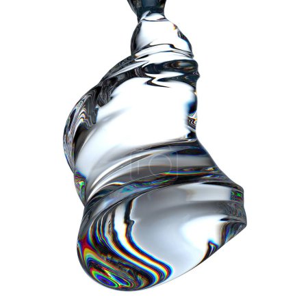 Foto de Mirando hacia arriba en la gota de agua de torsión transparente goteo agua agua dulce agua limpia diseño gráfico elemento material Ilustración 3d de alta calidad. - Imagen libre de derechos