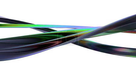 Foto de Línea de metal fractal iridiscente metálico aislado abstracto dramático moderno lujo 3D renderizado elementos de diseño gráfico fondos alta calidad 3d ilustración. - Imagen libre de derechos