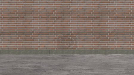 Téléchargez les photos : Mur de brique et d'asphalte avec de longs carrés horizontaux Mur vide propre avec une vieille atmosphère Matériau de conception de fond rendu 3D Illustration 3D de haute qualité. - en image libre de droit