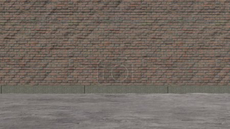 Téléchargez les photos : Brique et asphalte paroi rocheuse Propre mur vide avec ancienne atmosphère 3D rendu fond matériau de conception Illustration 3D de haute qualité. - en image libre de droit
