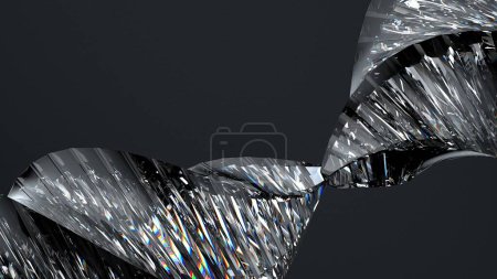 Foto de Cristal refracción transparente torsión abstracto y elegante moderno 3d renderizado material de diseño de fondo Ilustración 3d de alta calidad. - Imagen libre de derechos