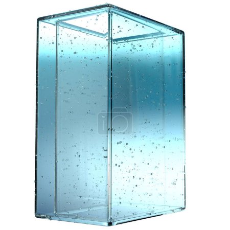 Téléchargez les photos : Boîte de géométrie aqueuse transparente isolée abstraite glacée froide Elégant Moderne 3D rendre matériau de conception Illustration 3D de haute qualité. - en image libre de droit