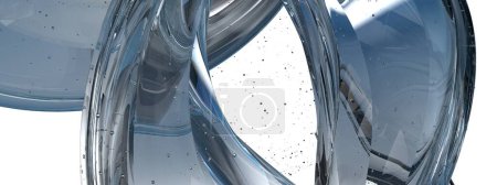 Téléchargez les photos : Une bande tordue d'eau Sensation fraîche de l'été avec transparence froide Image de rendu 3D abstraite, élégante et moderne ressemblant à de l'eauImage de rendu 3D haute résolution - en image libre de droit