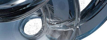 Téléchargez les photos : Une bande d'eau tordue La fraîcheur de l'été avec une sensation froide et transparente Image de rendu 3D abstraite, élégante et moderne Image de rendu 3D haute résolution - en image libre de droit