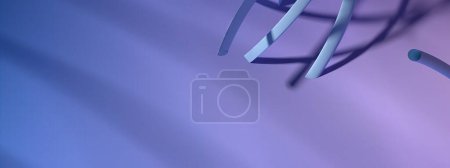 Foto de Sombras y líneas lineales La delicadeza de las curvas contemporáneas de Bezier en el arte contemporáneo Azul y púrpura Imagen de renderizado 3D abstracta, elegante y moderna Imagen de renderizado 3D de alta resolución - Imagen libre de derechos