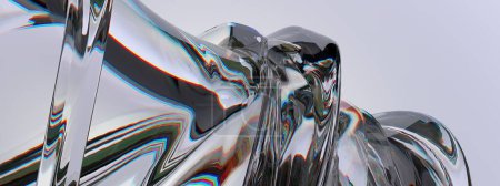 Foto de Dispersión de vidrio trenzado incoloro elegante moderno 3D renderizado imagen fondo alta resolución 3D renderizado imagen - Imagen libre de derechos