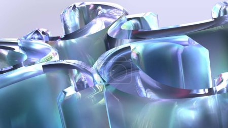 Téléchargez les photos : Verre Réflexion Minérale Cristal Élégant Moderne Image de rendu 3D Résumé Arrière-plan Image de rendu 3D haute résolution - en image libre de droit