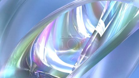 Foto de Túnel de torsión de arco iris de vidrio Imagen de renderizado 3D moderna elegante Fondo abstractoImagen de renderizado 3D de alta resolución - Imagen libre de derechos