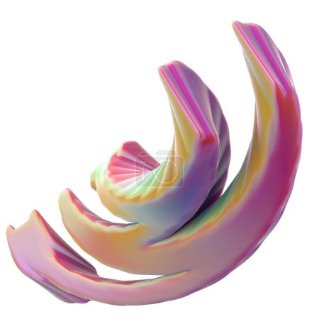 Téléchargez les photos : Fond abstrait de rose Image de rendu 3D élégante et moderne torsadée en demi-tours isolésImage de rendu 3D haute résolution - en image libre de droit