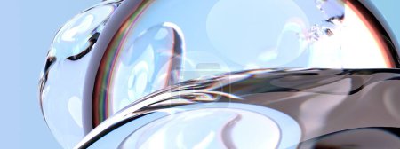 Photo for Crystal mysterious transparent glass, water-like elegant and modern 3D Rendering abstract backgroundhigh Resolution 3D rendering image - Royalty Free Image
