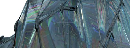 Foto de Renderizado 3D elegante y moderno Fondo abstracto de cristal transparente refrescante con estructura multifacéticaImagen de renderizado 3D de alta resolución - Imagen libre de derechos