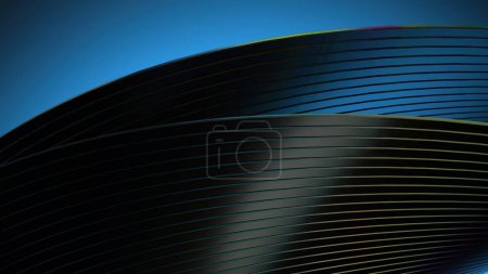 Moderna Curva de Bezier Belleza de las hojas de metal corrugado Twisted and Bend Azul Elegante Renderizado 3D Moderno Resumen Fondo Imagen de renderizado 3D de alta resolución