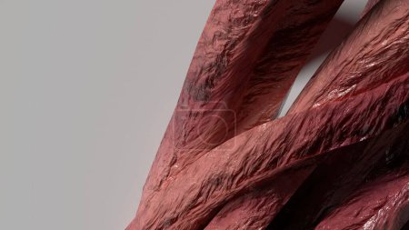 Téléchargez les photos : Bio monstre tentacules Beaucoup organique rose 3D rendu image fond abstrait Illustration 3D de haute qualité - en image libre de droit