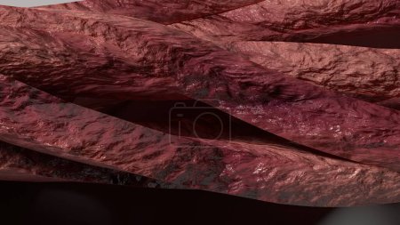 Téléchargez les photos : Fond abstrait de tentacules de monstre organique séduisant bouquet rose Image de rendu 3D Illustration 3D de haute qualité - en image libre de droit