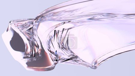 Photo for Organic Refreshing Elegant Modern 3D Rendering Abstract Background of Organic Glass Contemporary Art Object High quality 3d illustration - Royalty Free Image