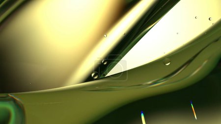 Téléchargez les photos : Jaune verre organique réfraction transparente et réflexion magnifique élégant moderne 3D rendu fond abstrait Illustration 3D de haute qualité - en image libre de droit
