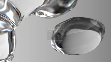 Photo for Colorless organic glass fresh mysterious refraction and reflection Elegant Modern 3D Rendering abstract background High quality 3d illustration - Royalty Free Image