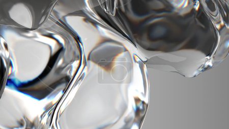 Téléchargez les photos : Réfraction et réflexion claires organiques en verre organique incolore Élégant rendu 3D moderne Illustration 3D de haute qualité - en image libre de droit