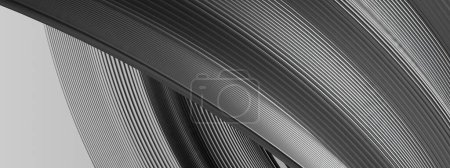 Foto de Plata, banda ondulada de metal gris oscuro Curva de Bezier Lujo Elegante Moderno 3D Renderizado fondo abstracto Ilustración 3d de alta calidad - Imagen libre de derechos