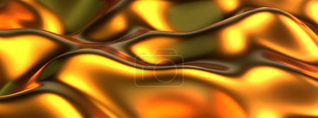 Téléchargez les photos : Or métal mince rideau liquide Contemporain Peinture Élégant moderne rendu 3D abstrait fond Illustration 3D de haute qualité - en image libre de droit