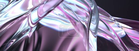 Pink and Blue Crystal Glass Refractive and Reflective Organic Reverberant Elegant Modern 3D Rendering Abstract Background High quality 3d illustration