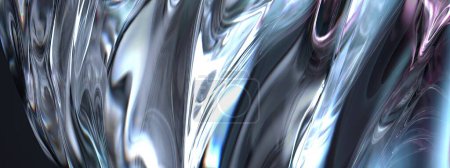 Rosa und blau Kristallglas Brechung und Reflexion Erfrischend schön elegant und modern 3D Rendering Abstrakter Hintergrund Hochwertige 3D-Illustration