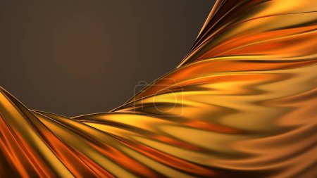 Luxury Elegant and Modern 3D Rendering Abstract Background with Modern Artistic Bezier Curves Like Gorgeous Curtains of Gold High quality 3d illustration