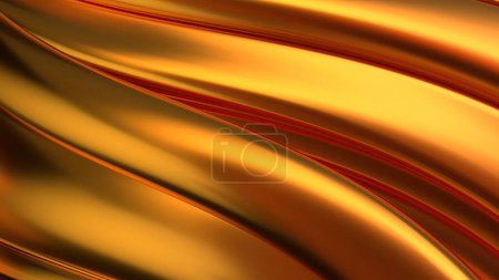 Luxury Bezier Curves Like Gorgeous Curtains of Gold Elegant Modern 3D Rendering Abstract Background High quality 3d illustration