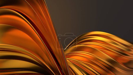Luxus Charme von Bezier Kurven wie Gold Wunderschöne Vorhänge Elegante und moderne 3D-Rendering abstrakten Hintergrund Hochwertige 3D-Illustration