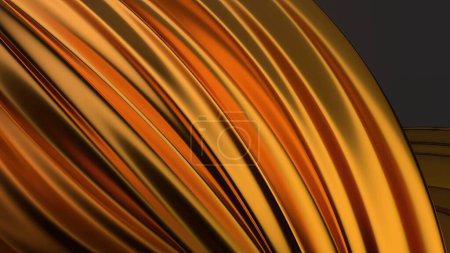 Gold Gorgeous Curtain-like Bezier Curves Delicate Contemporary Art Elegant Modern 3D Rendering Abstract Background High quality 3d illustration