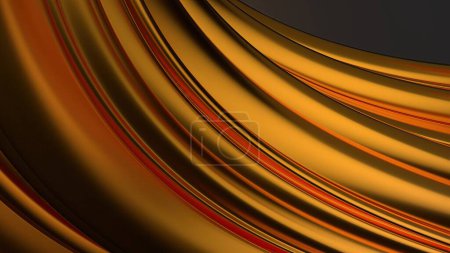 Moderne Kunst Luxus Bezier Kurven wie Gold Wunderschöne Vorhänge Elegante und moderne 3D-Rendering abstrakten Hintergrund Hochwertige 3D-Illustration
