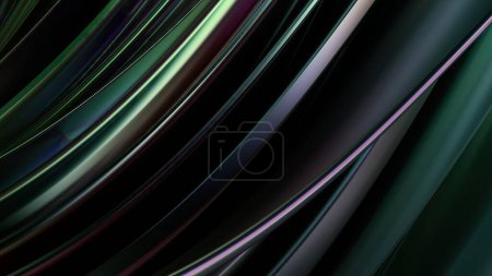 Metal Chrome Reflection Gorgeous Curtain-like Modern Artistic Delicate Curves Elegant Modern 3D Rendering Abstract Background High quality 3d illustration