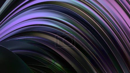 Metal Chrome Reflection Gorgeous Curtain-like Luxury Curves Created by Bezier Curves Elegant and Modern 3D Rendering Abstract Background High quality 3d illustration